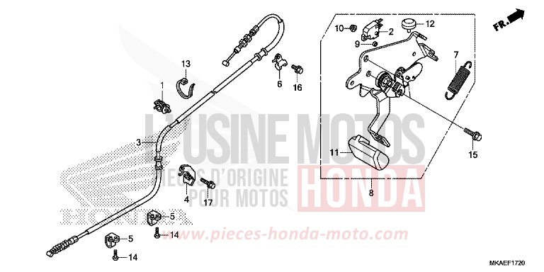 HANDBREMSHEBEL von Integra 750 CANDY PROMINENCE RED (R342) von 2017